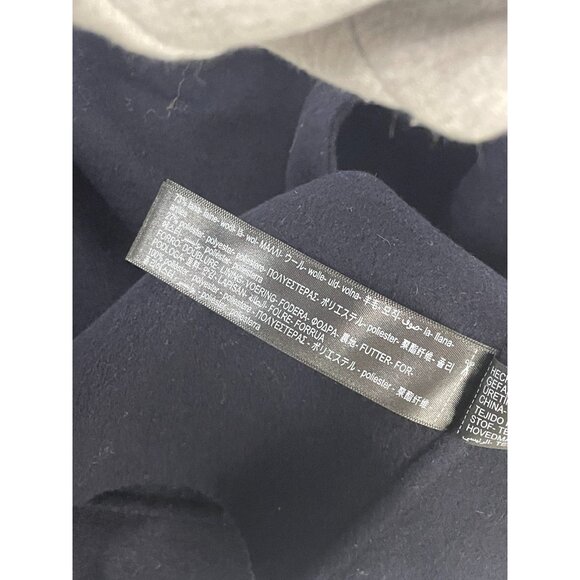 Massimo Dutti Womens Poncho Cape Navy Blue M Medium Button Wool 6412/732 NWOT - Picture 7 of 13